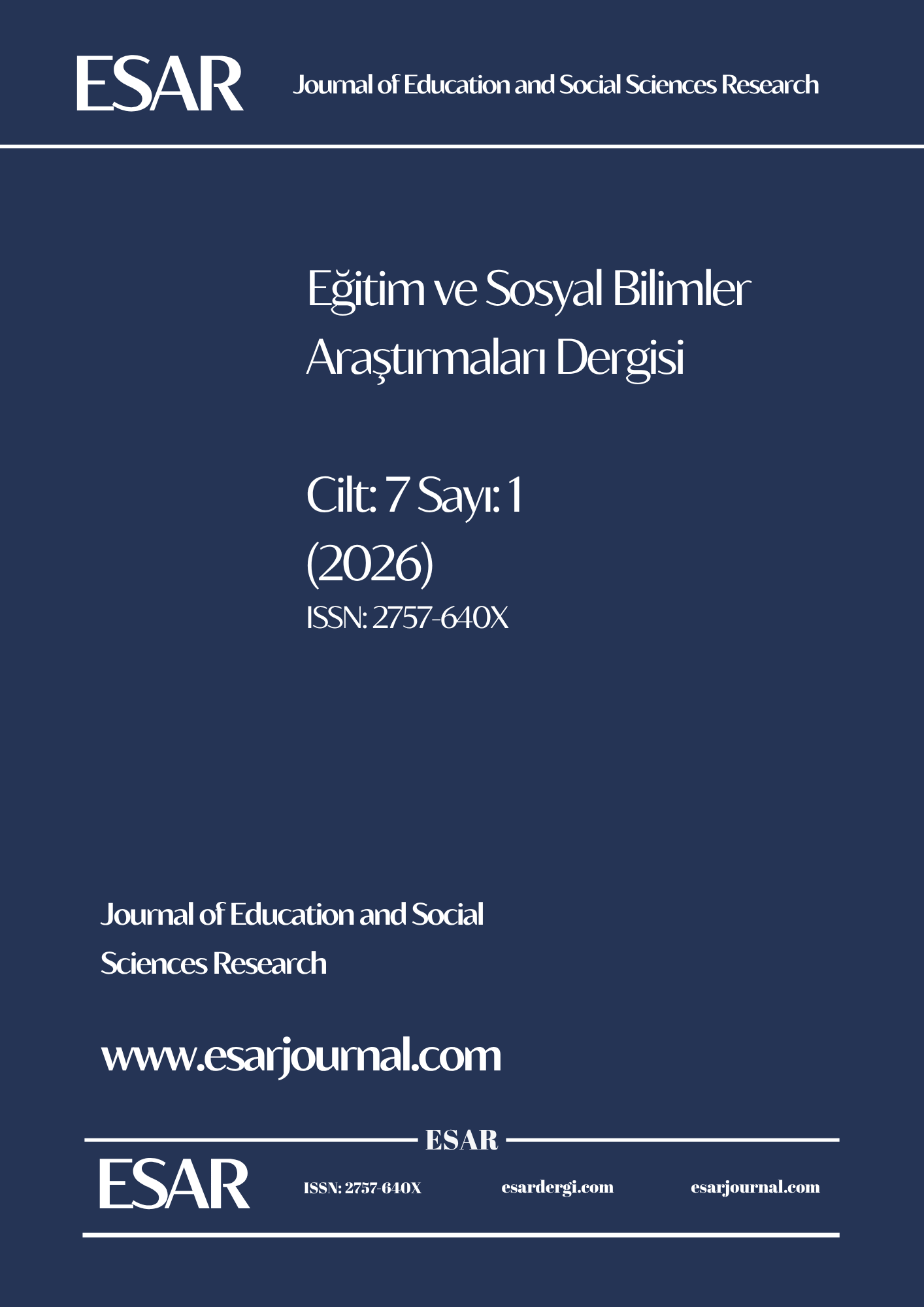 					View Vol. 7 No. 1 (2026): ESAR- Journal of Education and Social Sciences Research
				
